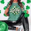 Faux Yarn Checker Shamrock Lucky Tee