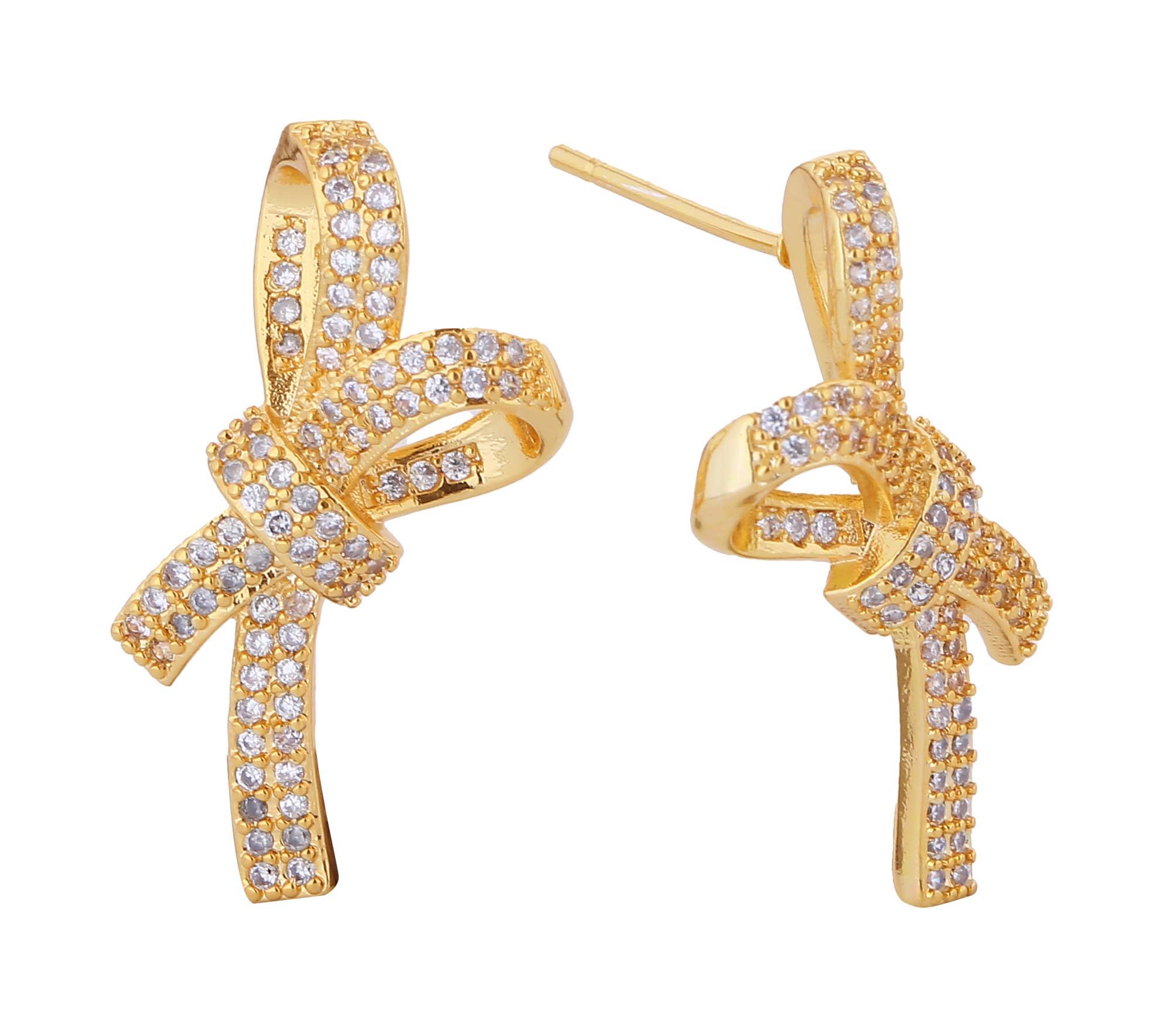 14K Gold Dipped Knotted Design Post Earrings