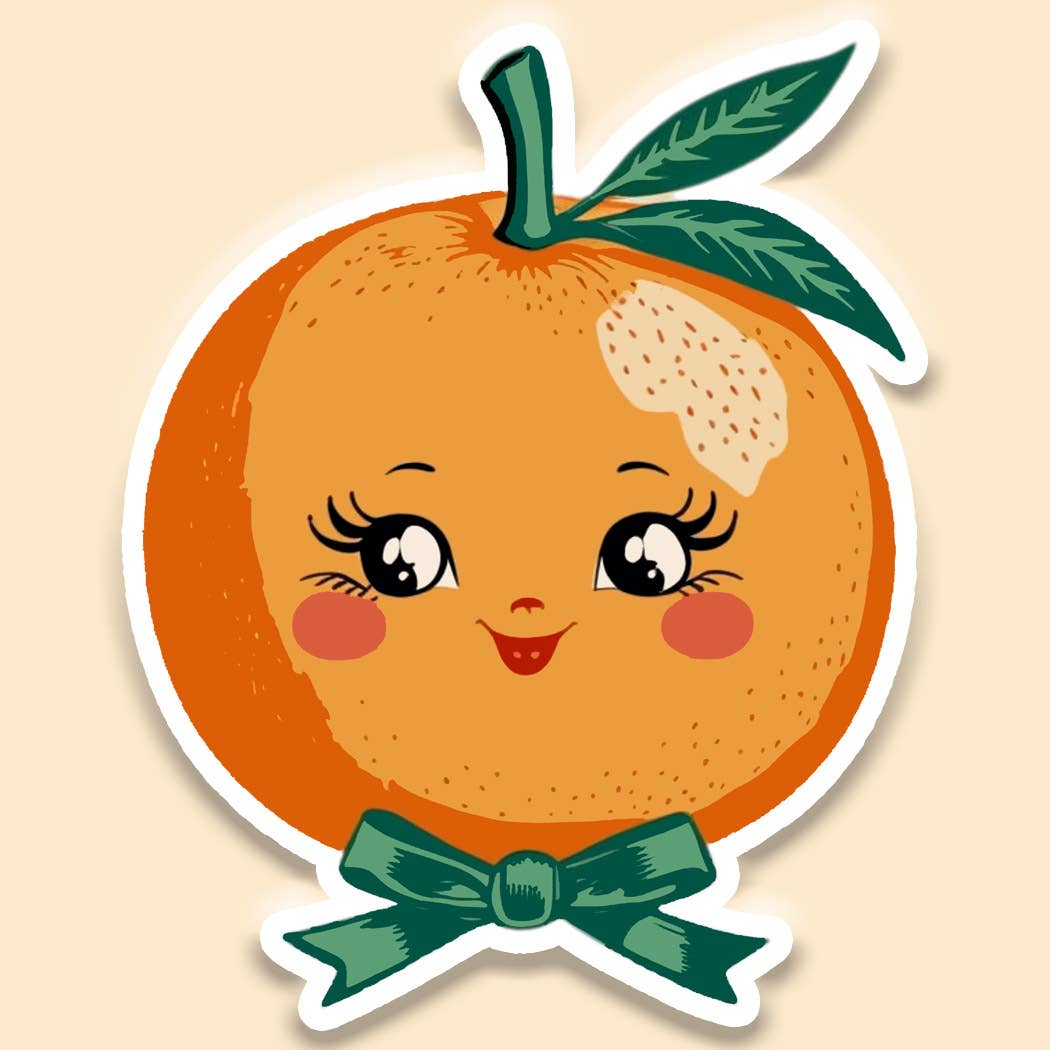 Vintage Orange Sticker Decal, Preppy Orange Sticker