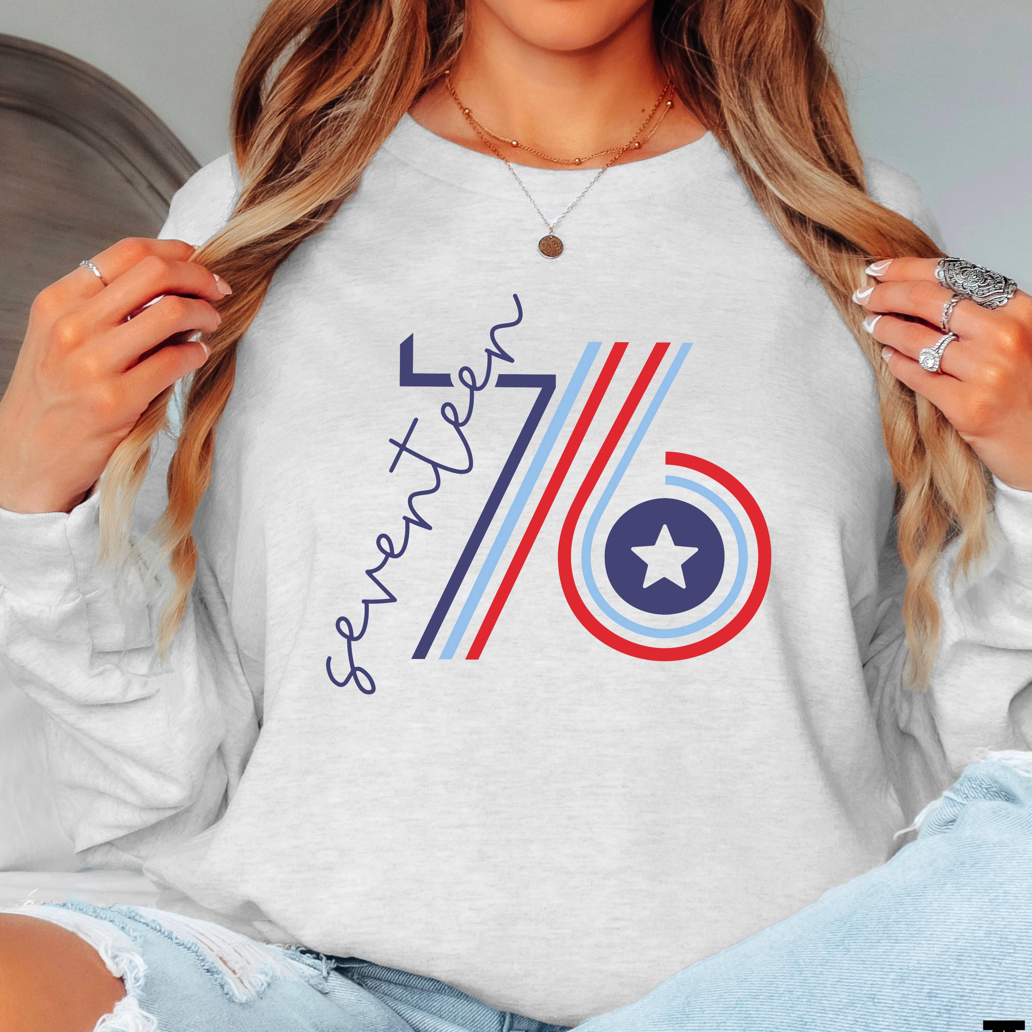 Retro 1776 July 4th Graphic Shirt | Long Sleeve Gildan