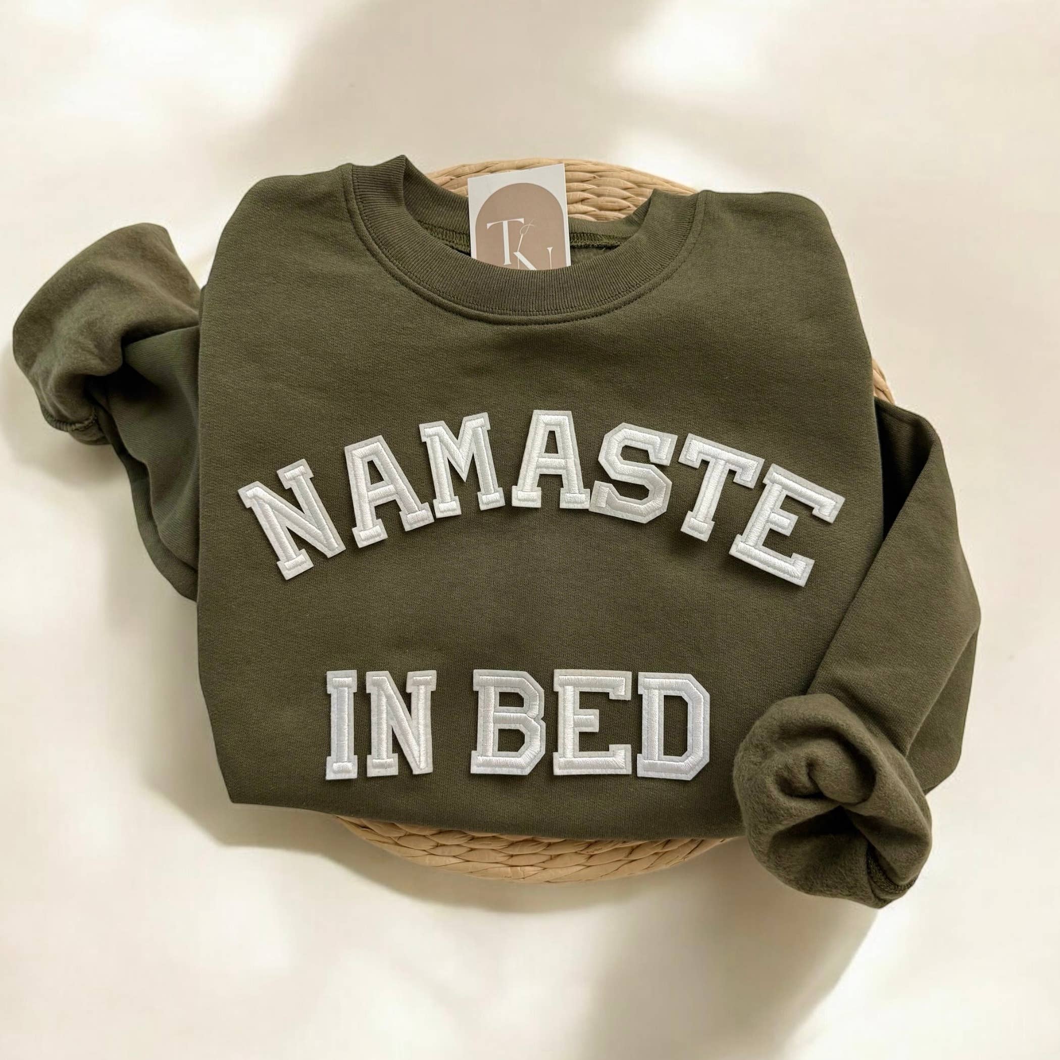 Namaste in Bed Sweatshirt, Funny Yoga Clothing For Women