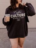Coffee Culture Graphic Sweatshirt - Black