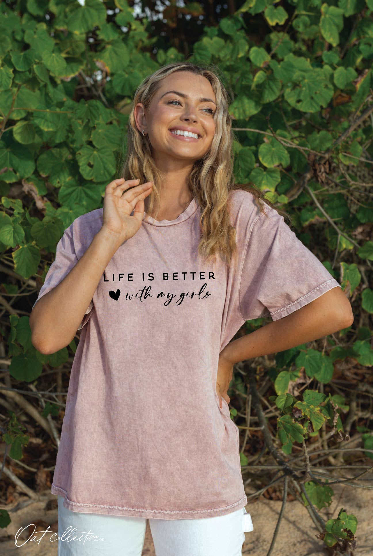 Life Is Better with My Girls Mineral Washed Graphic Top