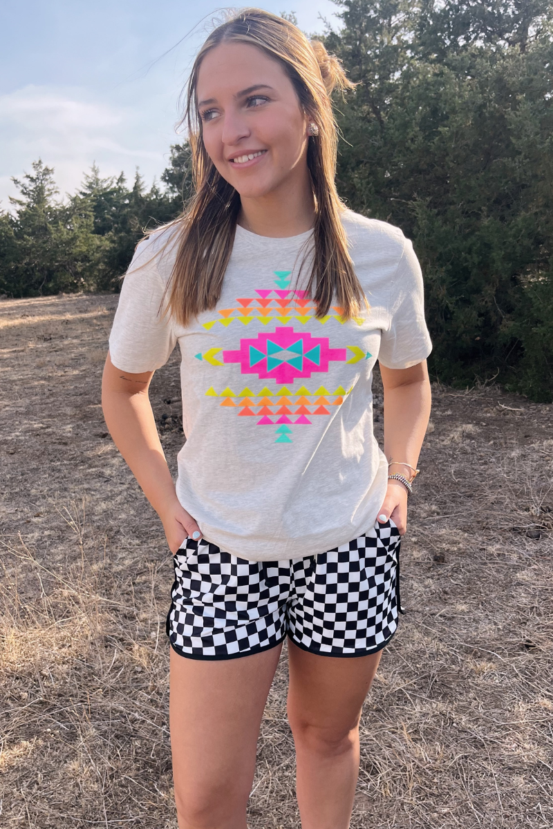 Neon Wild West Aztec Tee