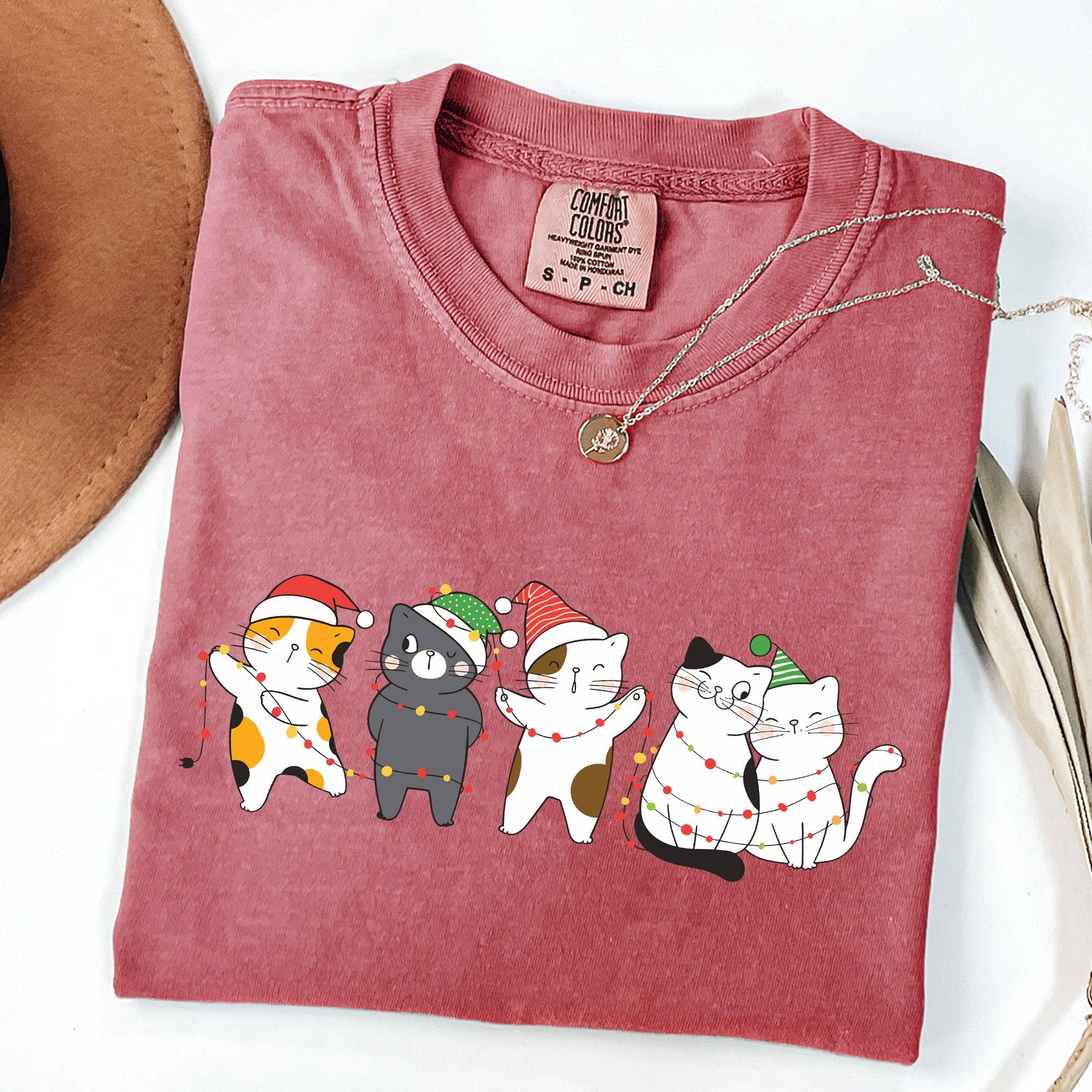 Christmas Party Cats, Santa, Cute, Cat Lover Tshirt
