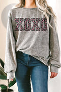 Xoxo Leopard Valentine's Mineral Graphic Terry Sweatshirts