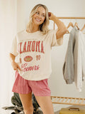Oklahoma Sooners Wave Arch Vintage White Ellie Perfect Tee
