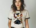 Horror Icons Looking Down Scary Halloween Ringer Shirt
