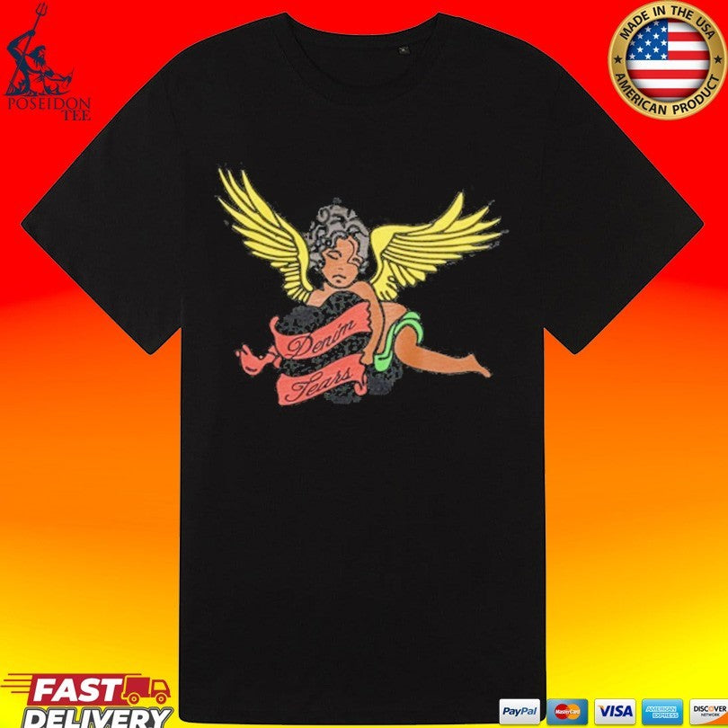 Denim Tears Black Cherub Angel T-shirt