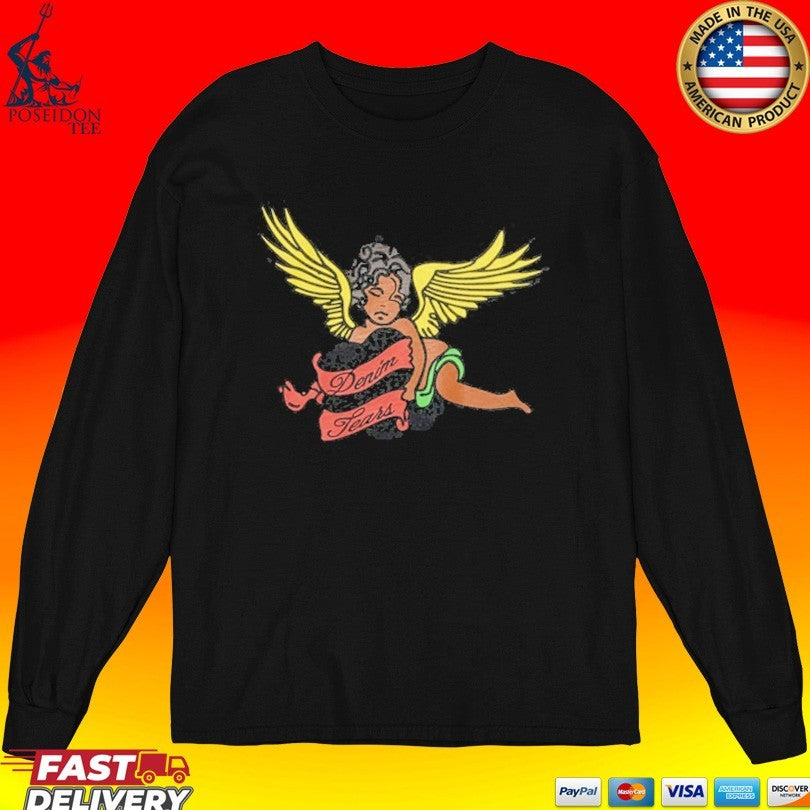 Denim Tears Black Cherub Angel T-shirt
