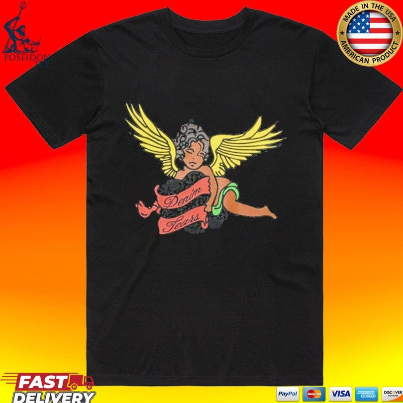 Denim Tears Black Cherub Angel T-shirt