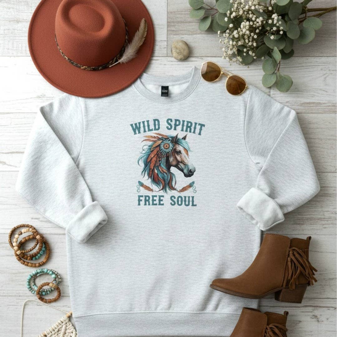 Wild Spirit Free Soul Painted Pony Graphic Sweatshirt