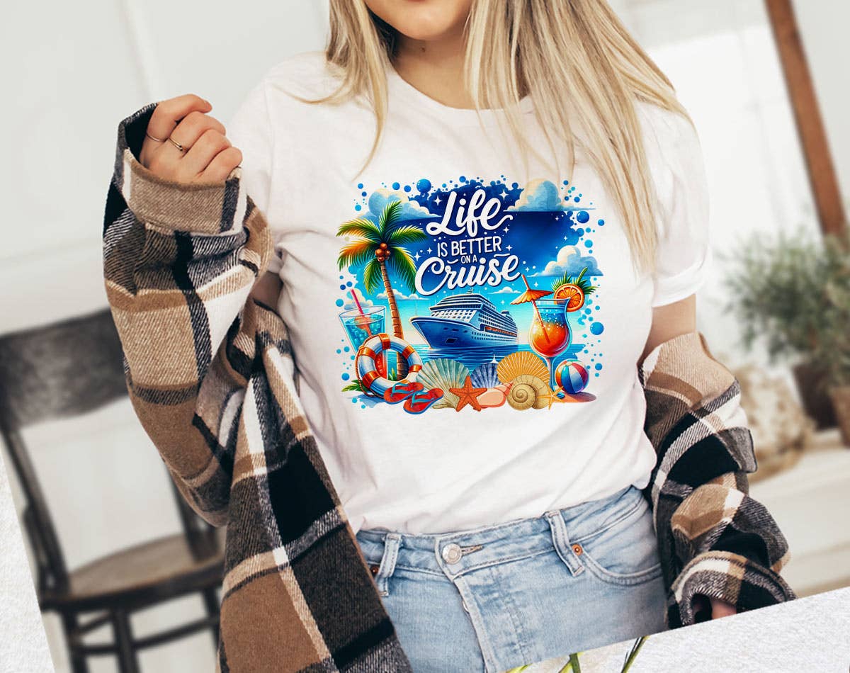Life Is Better On A Cruise  - Beach Boat Graphic T-Shirt