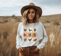 Floral Chickens Crew Neck Sweatshirt