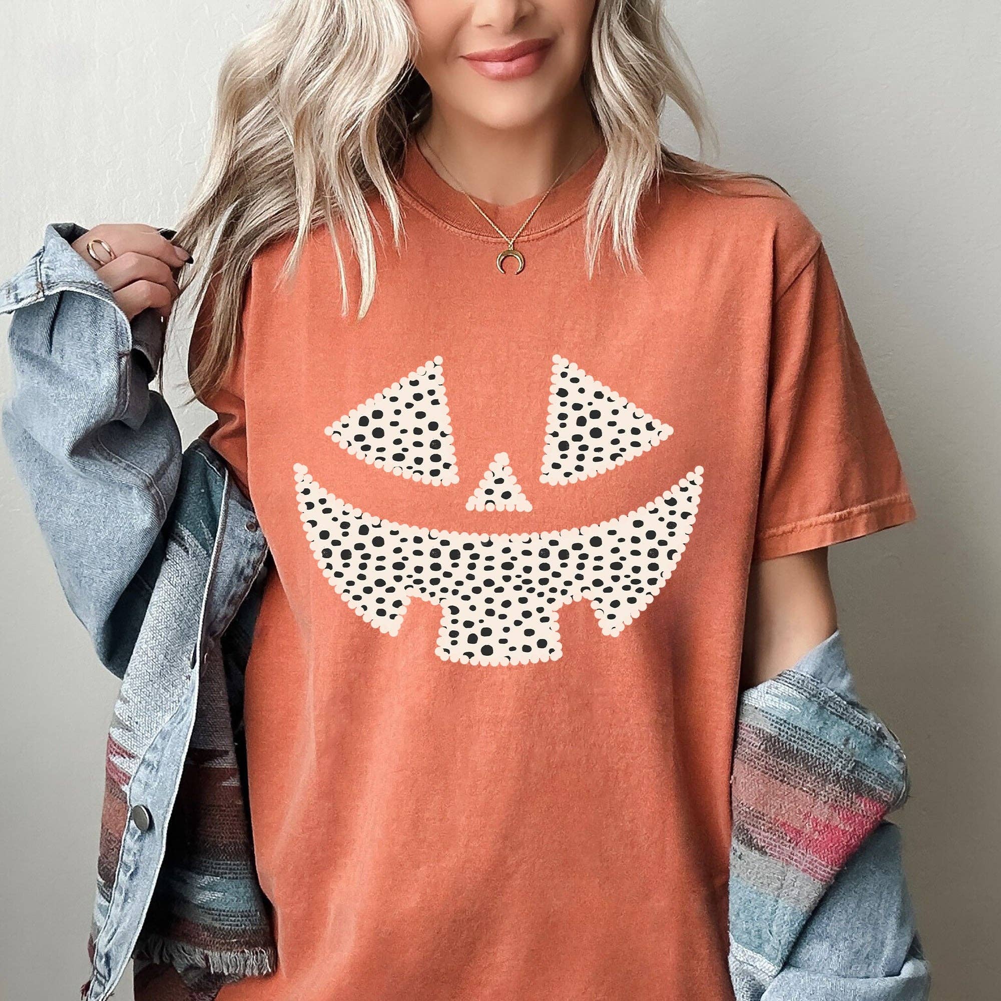Polka Dot Jack-O-Lantern, Dalmatian Halloween Costume Shirt