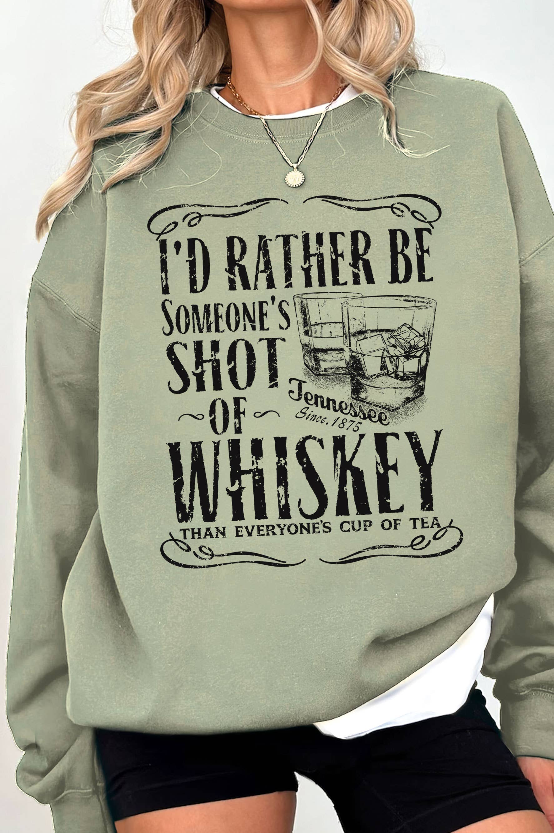 Shot of Tennessee Whiskey Graphic Brushed Sweatshirts