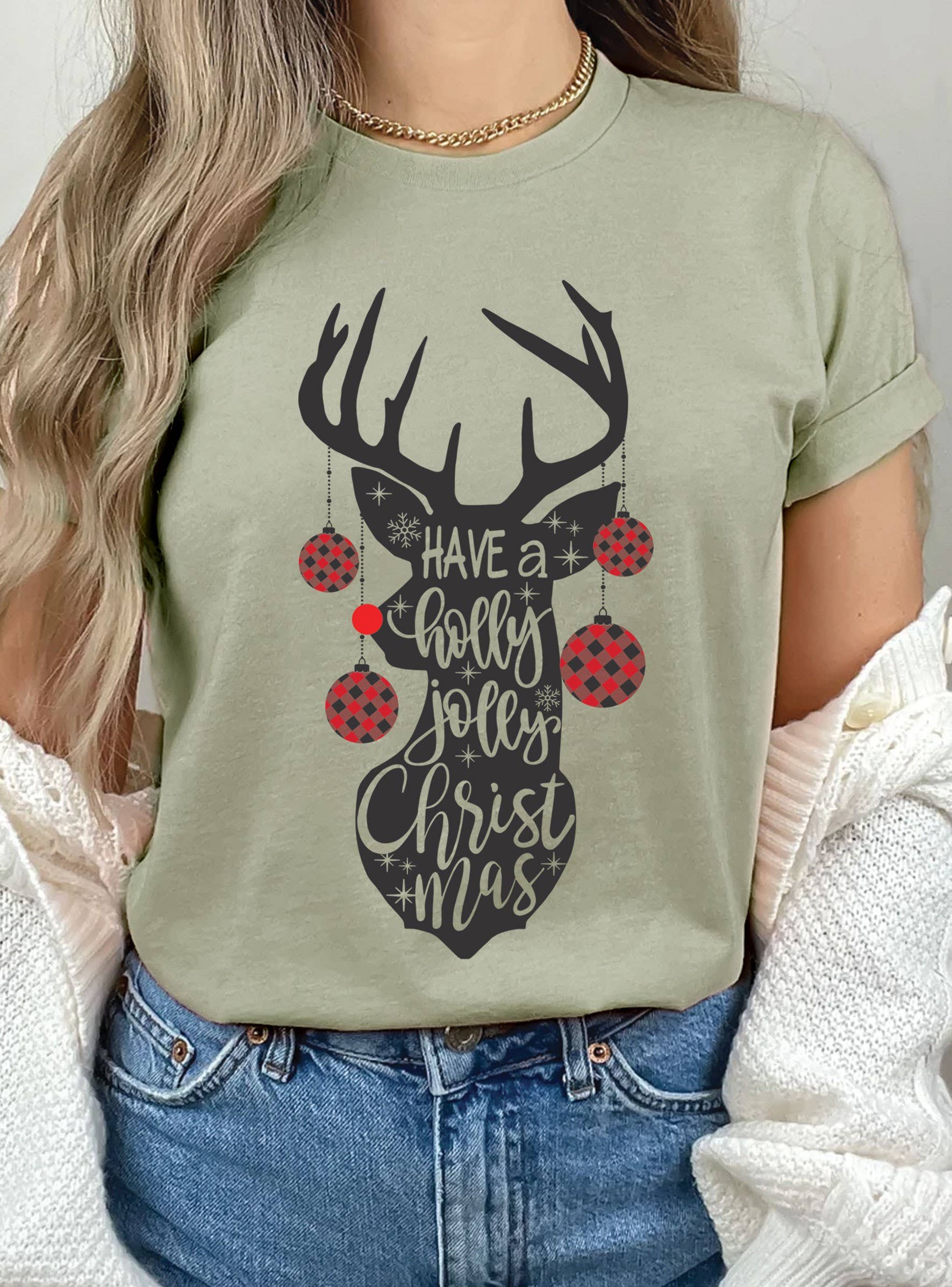 Have A Holly Jolly Deer Graphic Tshirts