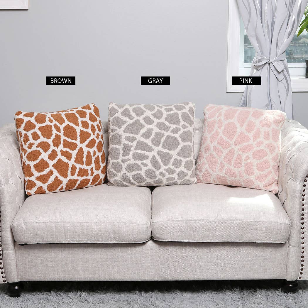 Luxury Soft Giraffe Print Cushion Cover