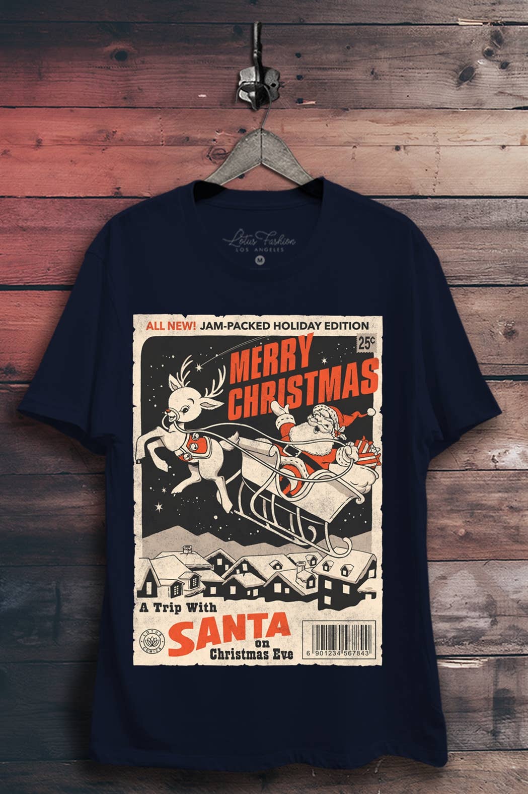 Merry Christmas Retro Comic Graphic Top