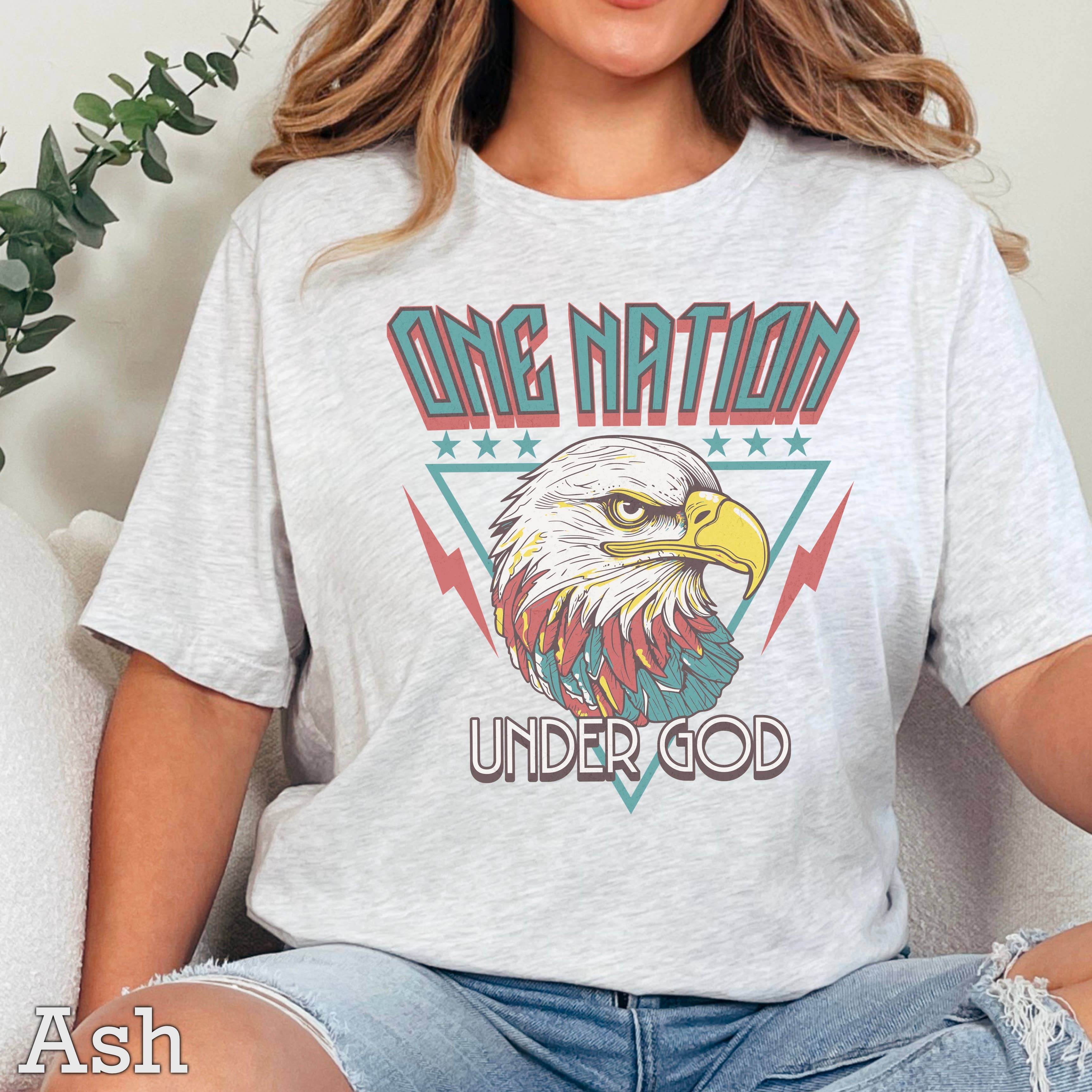 One Nation Under God July 4th Graphic Tee | Gildan