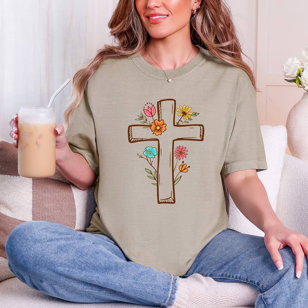 Floral Cross Tee
