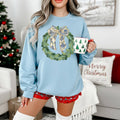 Blue Floral Bow Wreath Sweatshirt