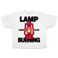 Lamp Burning Drop Shoulder Tee (Super Oversized) - White