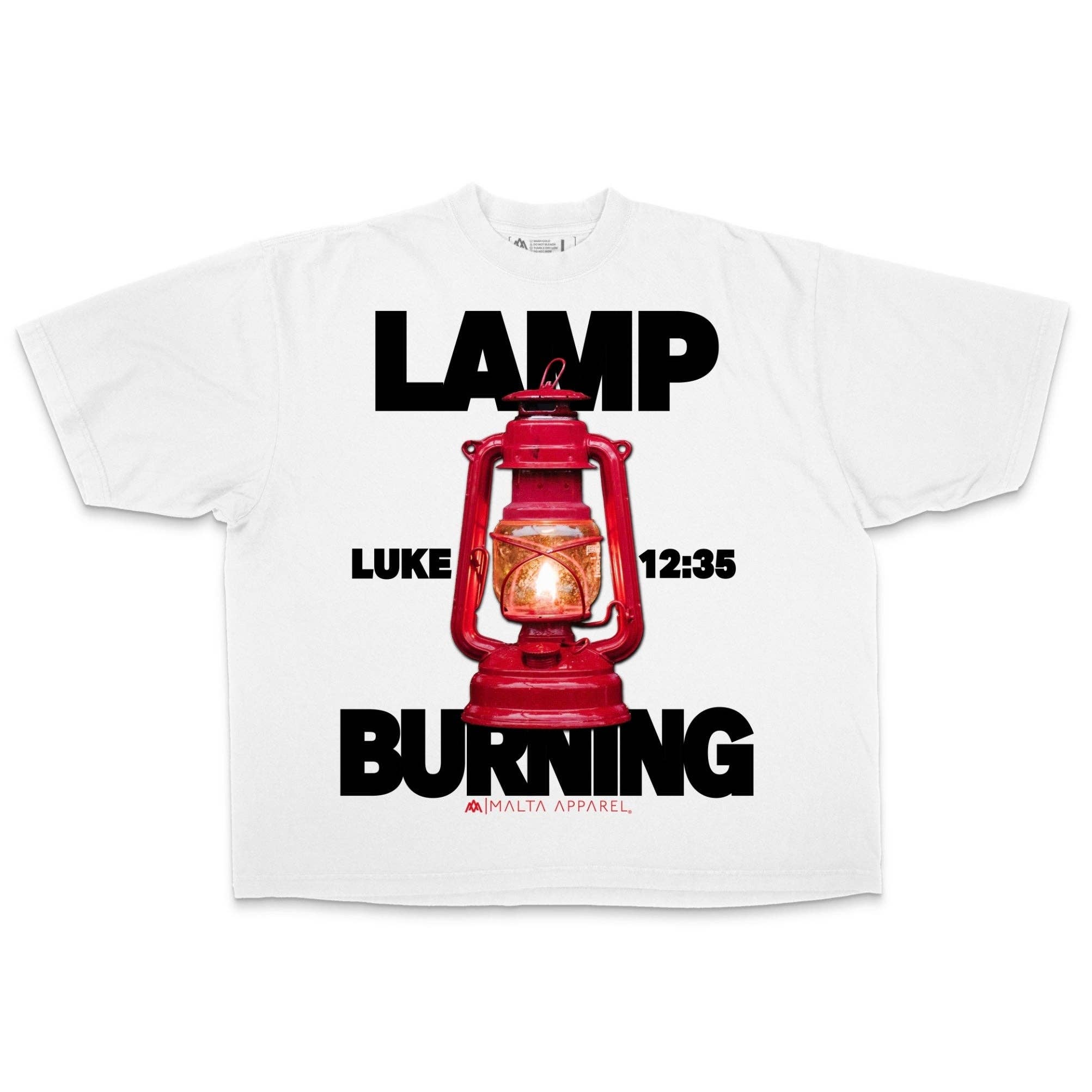 Lamp Burning Drop Shoulder Tee (Super Oversized) - White