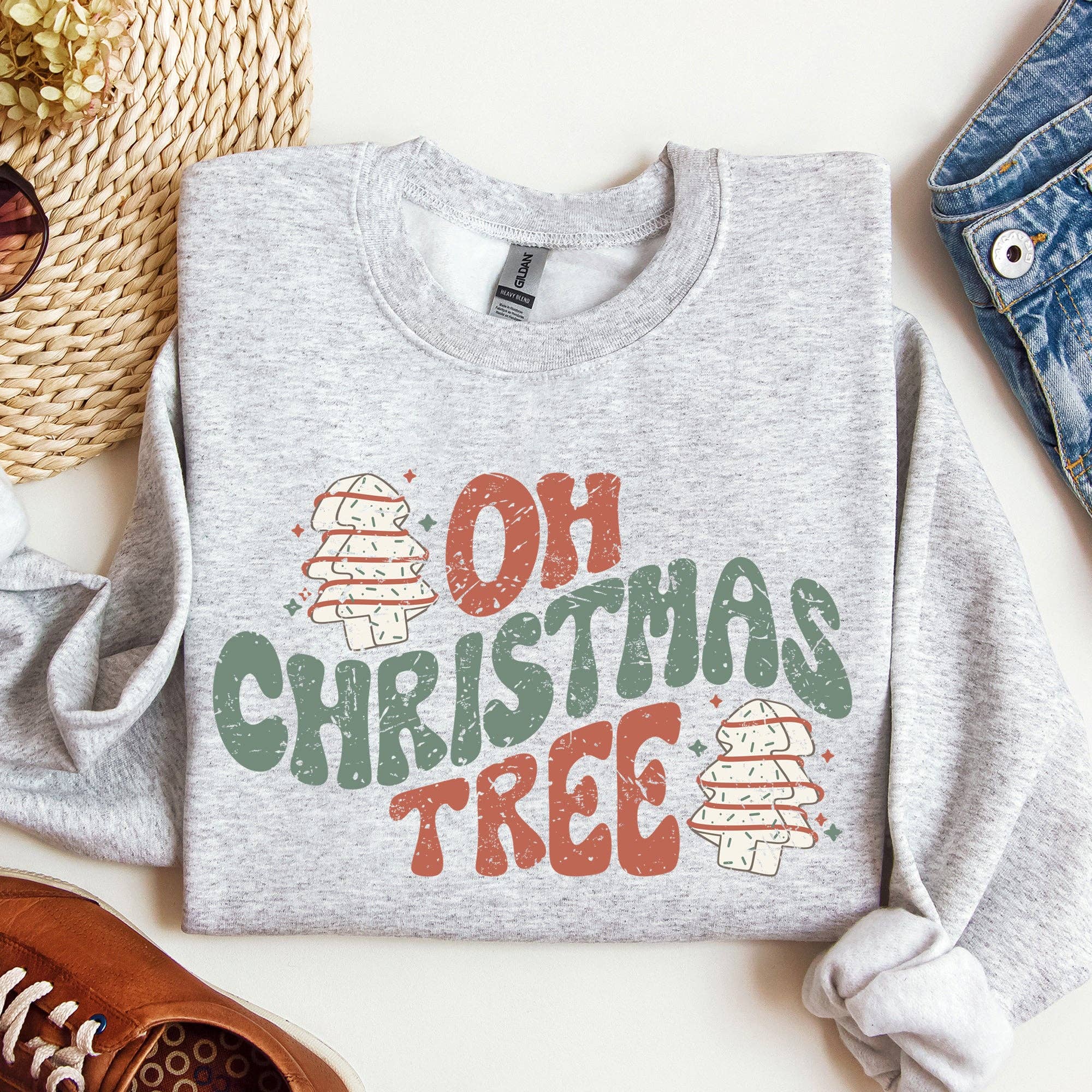 Oh Christmas Tree, Cakes, Snacks, Funny, Xmas Sweatshirt
