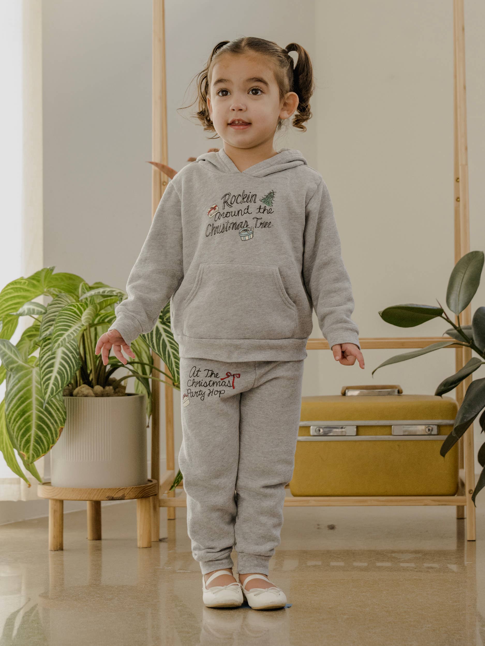 Toddler Rockin' Around the Christmas Tree Gray Hoodie