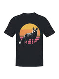 Retro Sunset Fox Art Men's T-Shirt