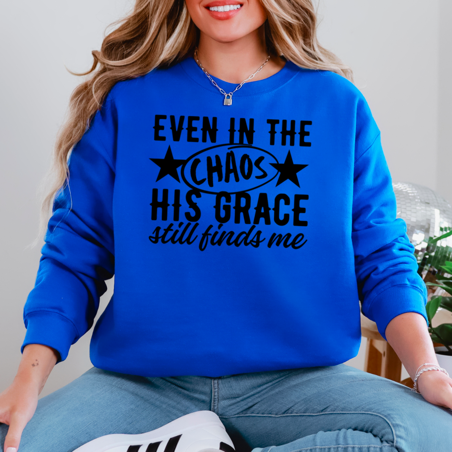 Even in the Chaos Christian Graphic Sweatshirt|Gildan