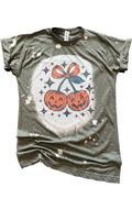 Cherry Pumpkin Halloween Bleached Tee