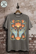 Spiritual Flower Hands Graphic Top