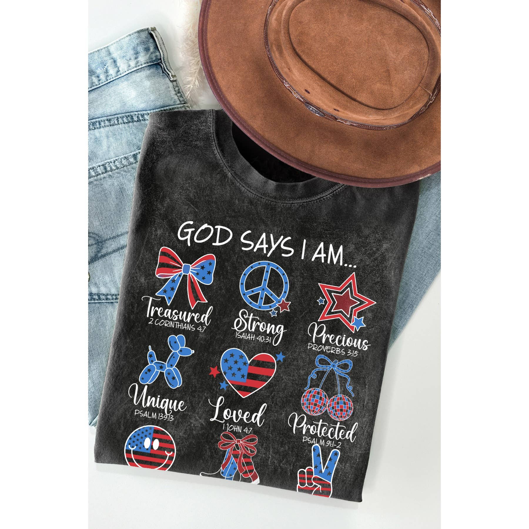 God Says I Am Mineral Washed T Shirt