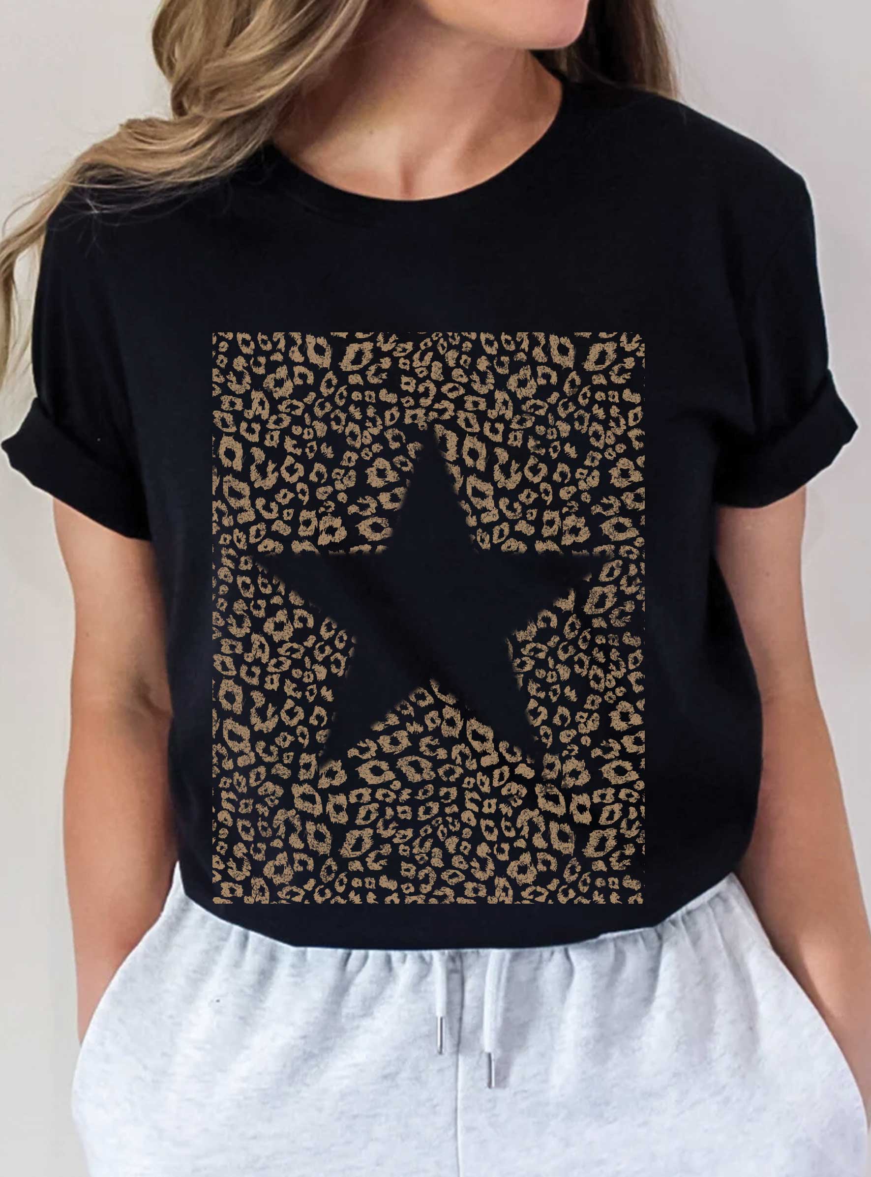 Star Leopard Graphic Tshirt