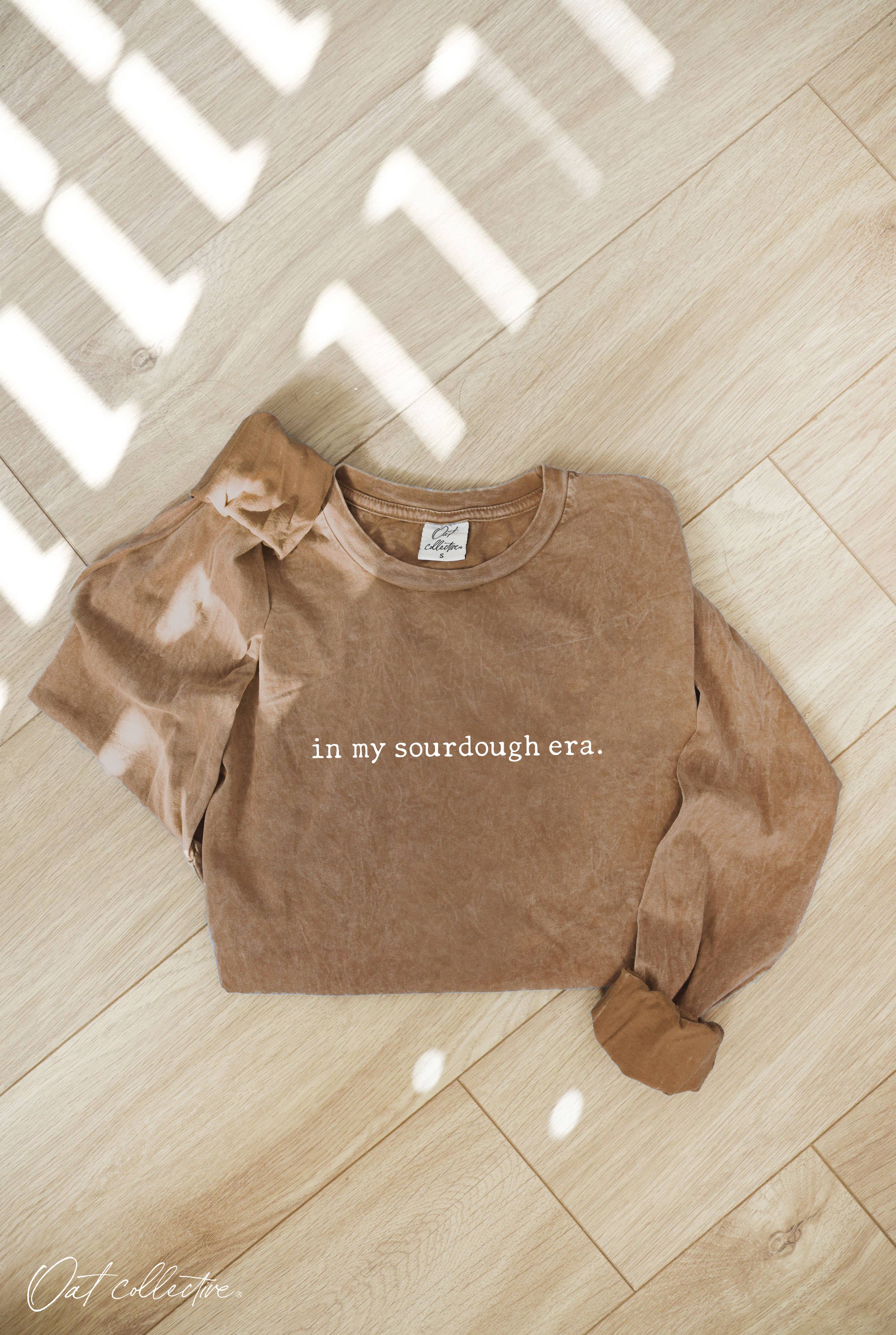 In My Sourdough Era. Mineral Washed Long Sleeve Graphic Top