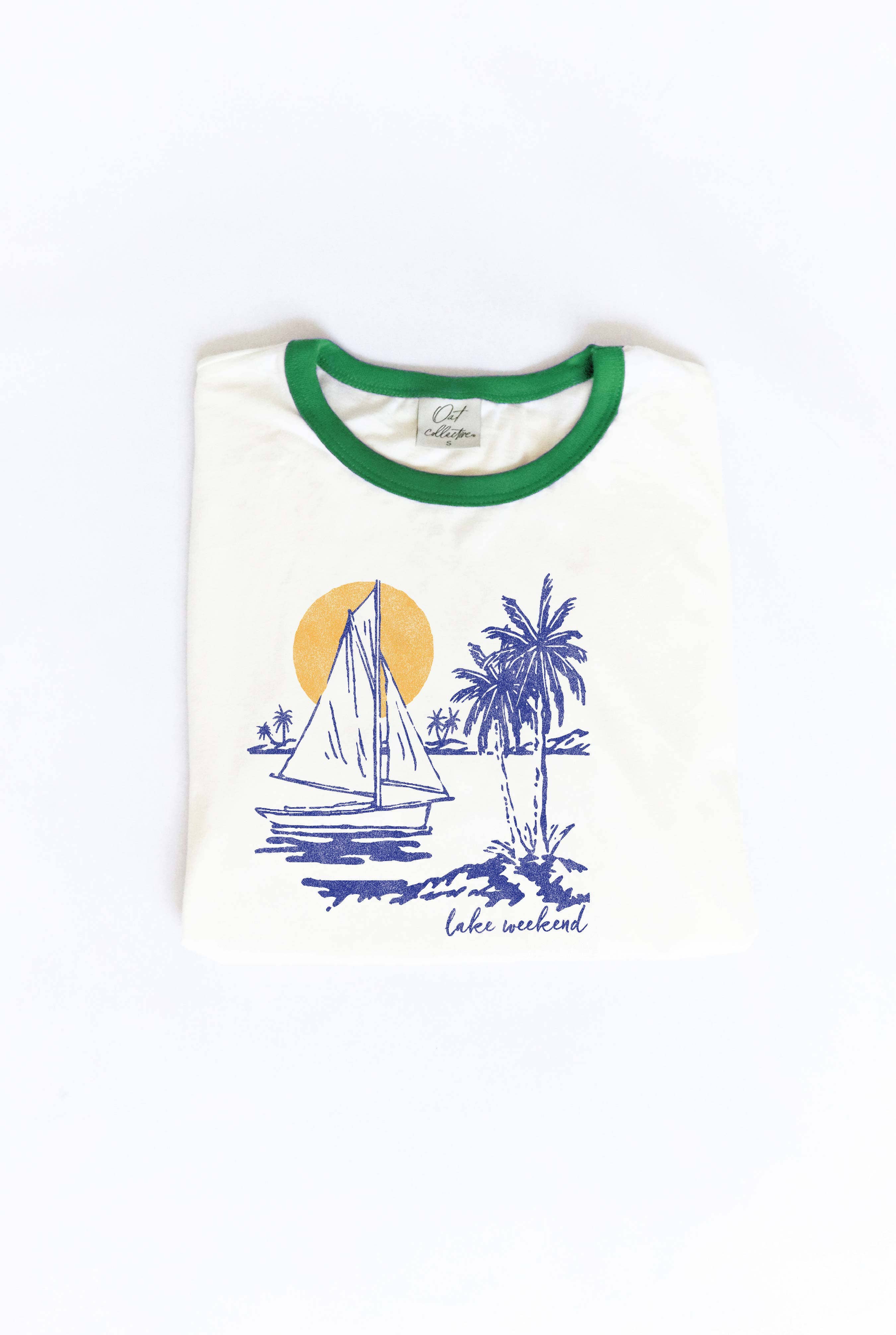 Lake Weekend Ringer Graphic T-Shirt