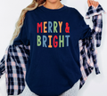 Clearance! Merry & Bright Christmas Long Sleeve