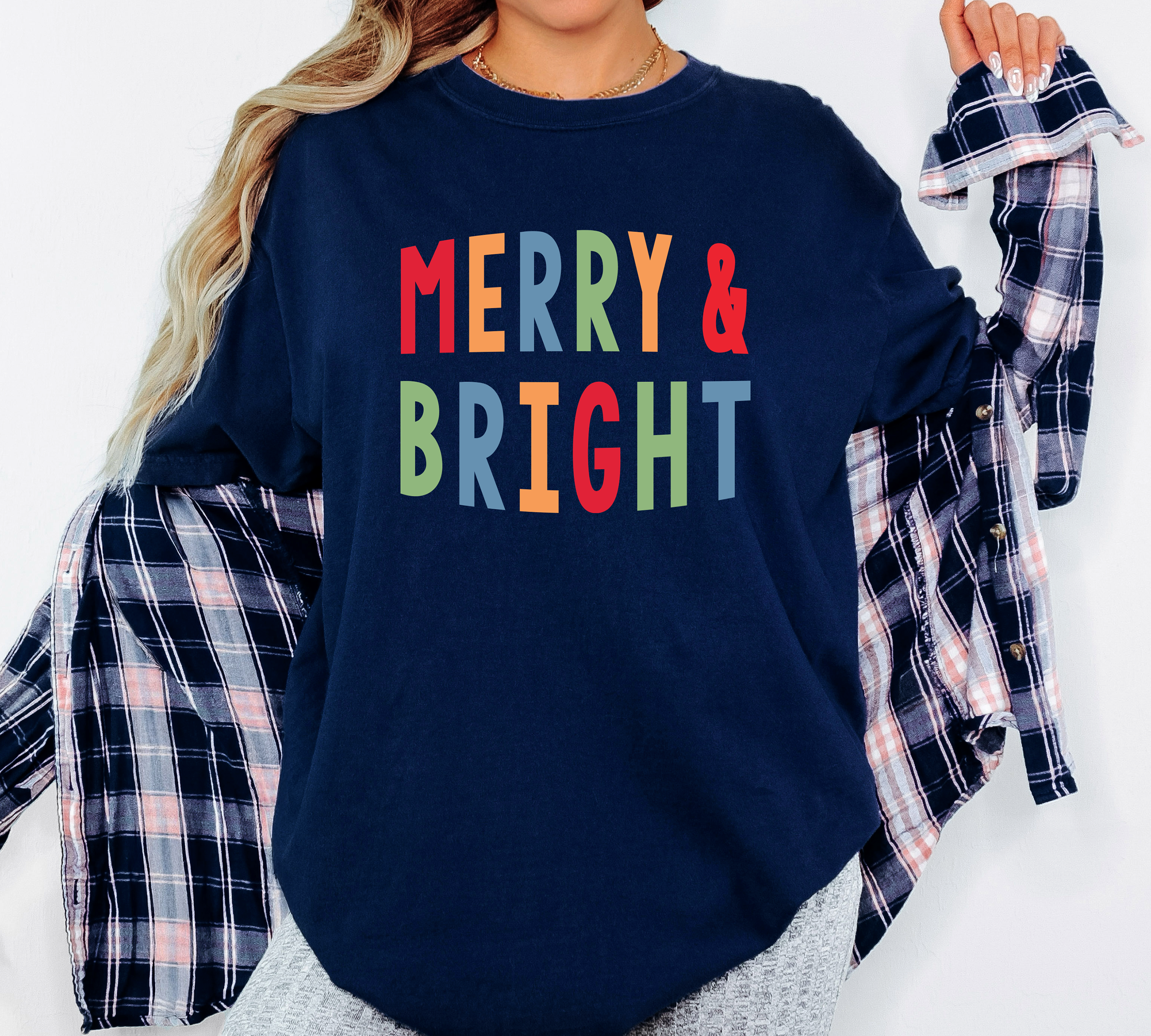 Clearance! Merry & Bright Christmas Long Sleeve