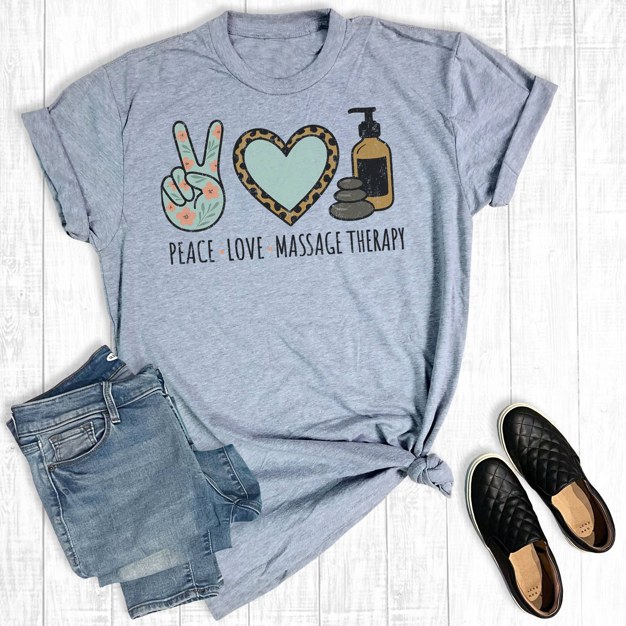 Peace Love Massage Graphic Tee