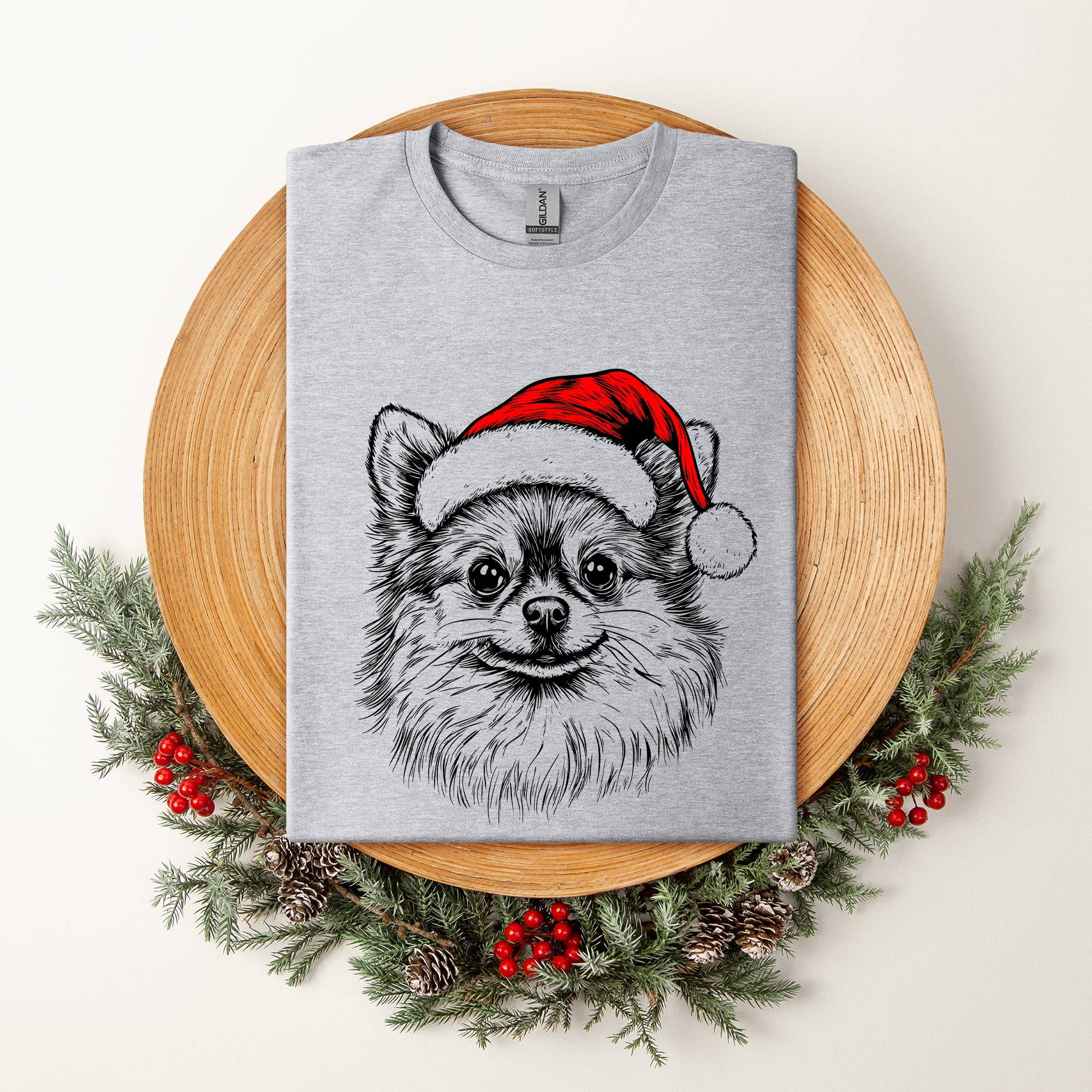 Pomeranian, Santa, Dog, Christmas, Dog Lover, Pet T-Shirt