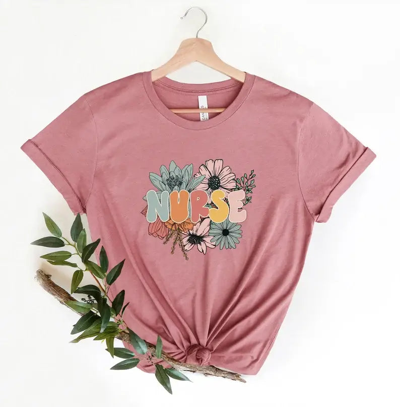 Floral Nurse T-Shirt