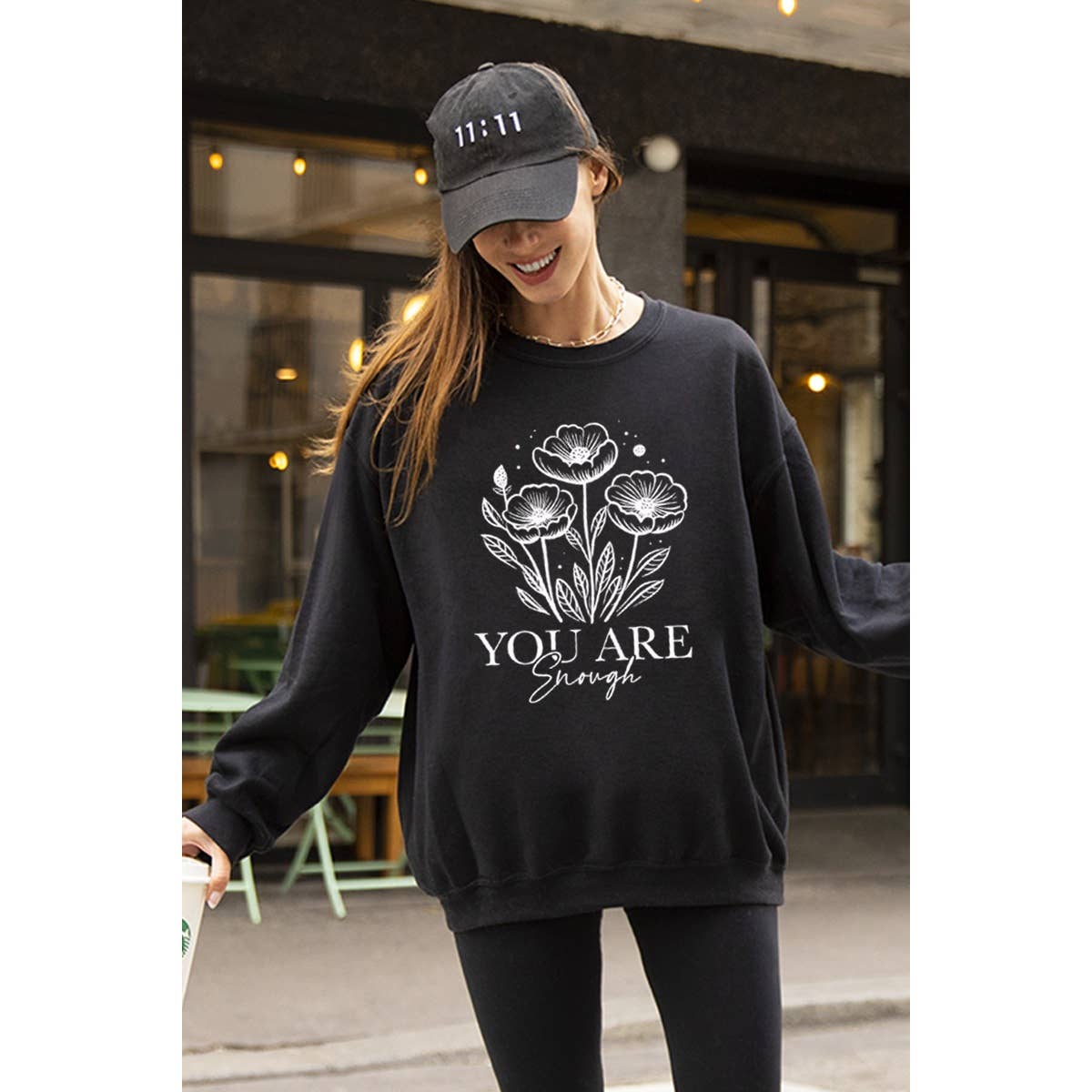 You Are Enough Vintage Graphic  Sweatshirts