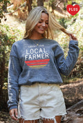 Support Your Local Farmer  Plus Graphic Sweatshirt