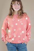 Allover Stars Puff Graphic Brushed Sweatshirts