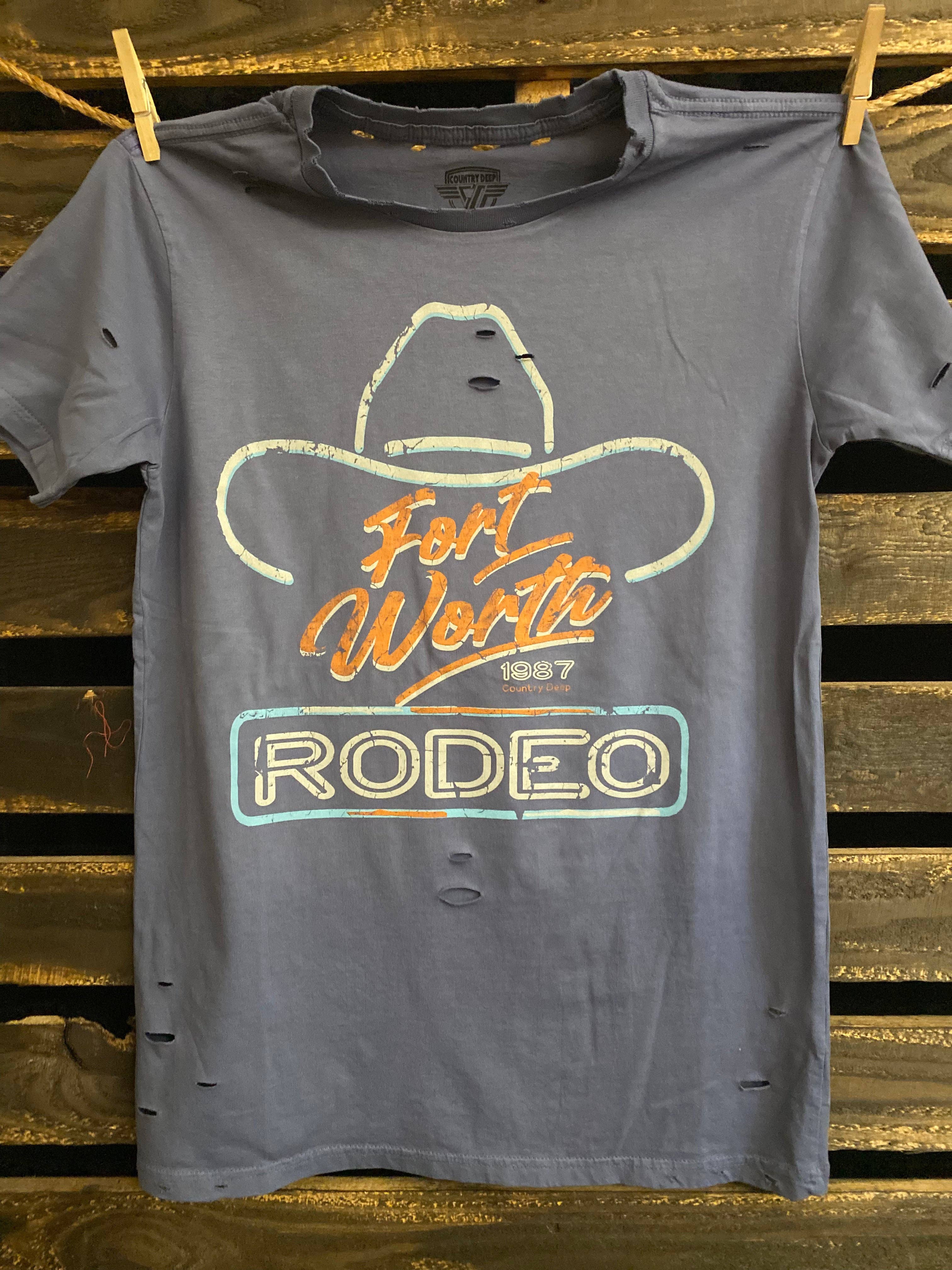 Fort Worth Rodeo 1987 Vintage  Distressed T-Shirt
