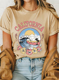 California Beach Hibiscus Graphic Tshirts