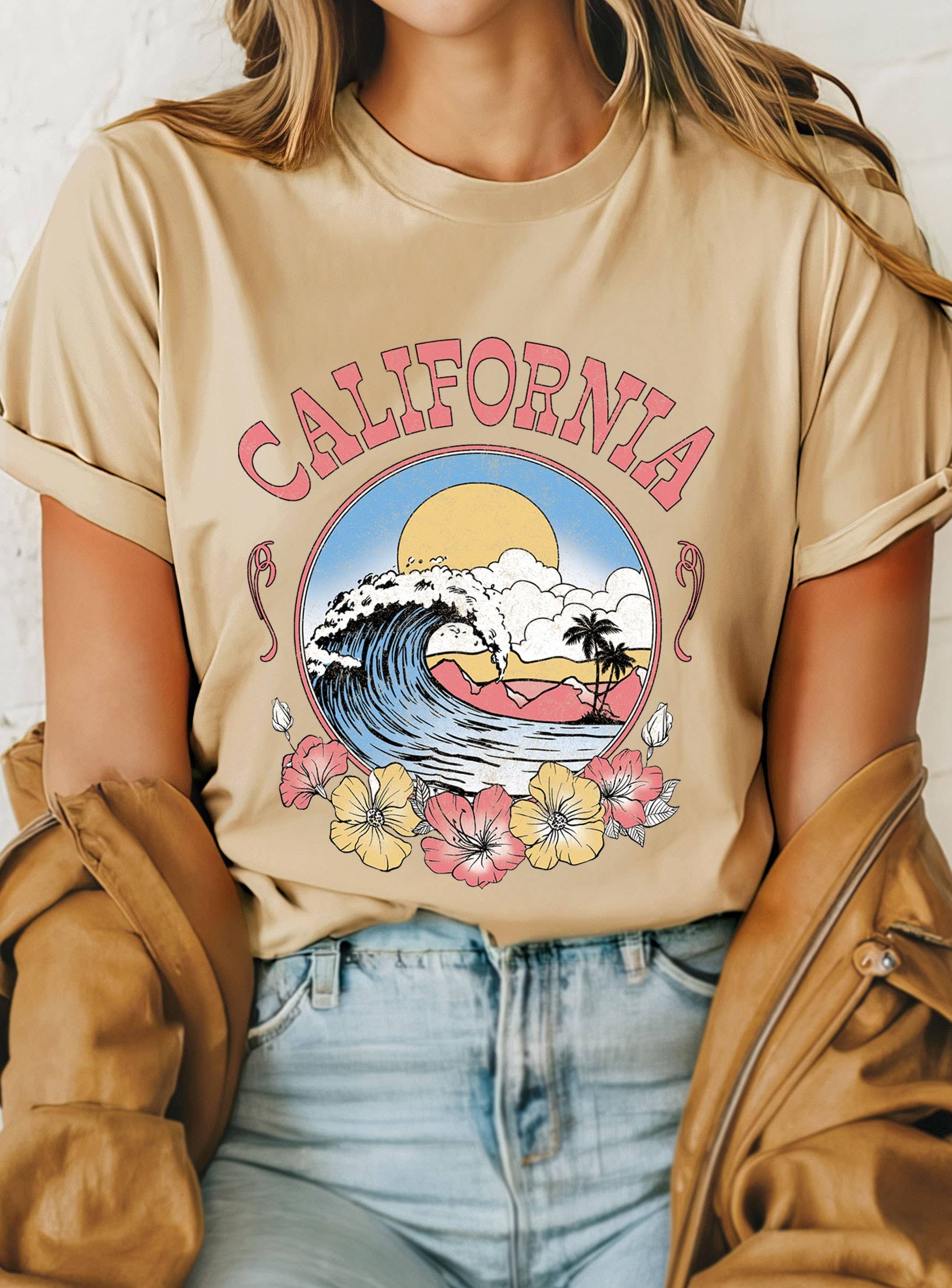 California Beach Hibiscus Graphic Tshirts