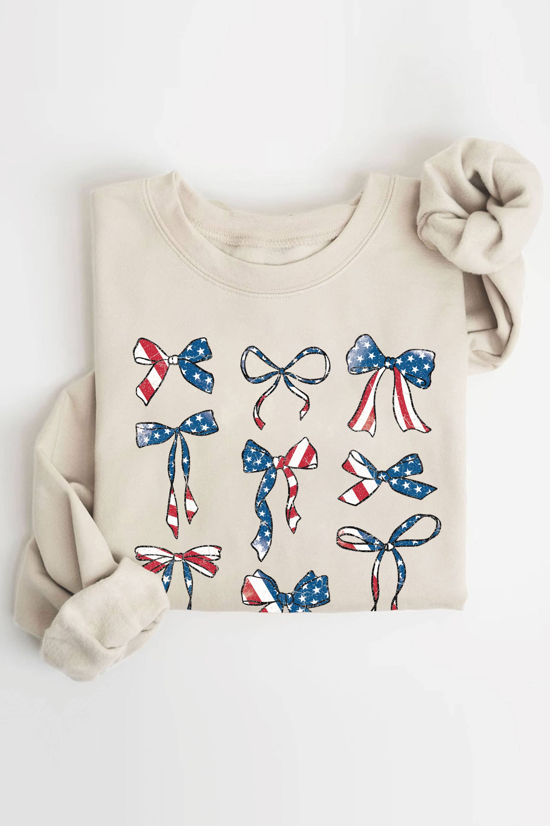 Coquettes America Bow Graphic Brushed Sweatshirts